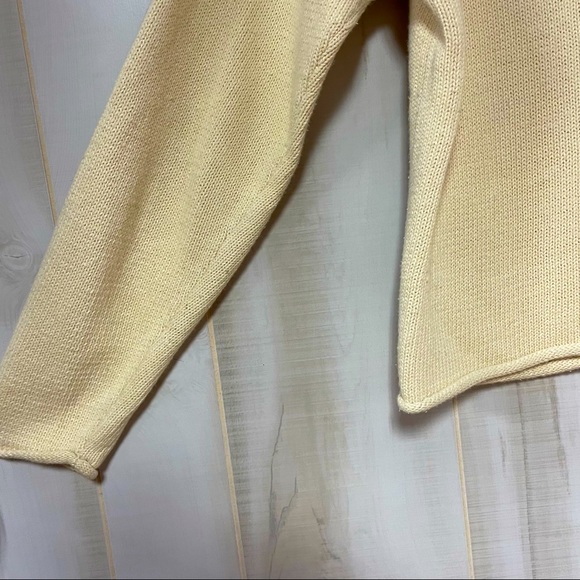 Vintage Snowman Theme Thyme 80s Yellow Pullover Sweater Sz S Winter Scene - Picture 6 of 7